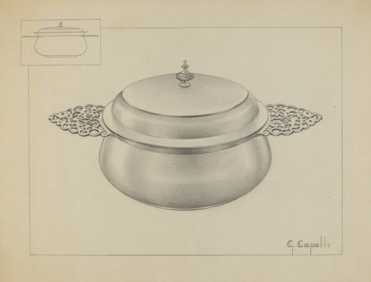 Silver Porringer by Giacinto Capelli, index of american design, 1936