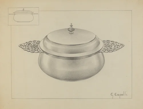 Silver Porringer by Giacinto Capelli, index of american design, 1936
