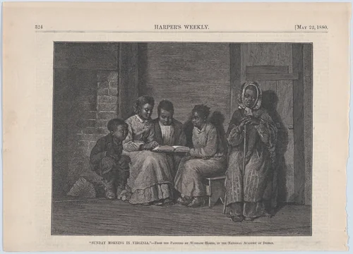 Sunday Morning in Virginia – From the Painting by Winslow Homer in the National Academy of Design (from "Harper's Weekly," Vol. XXIV) by Winslow Homer, print, 1880