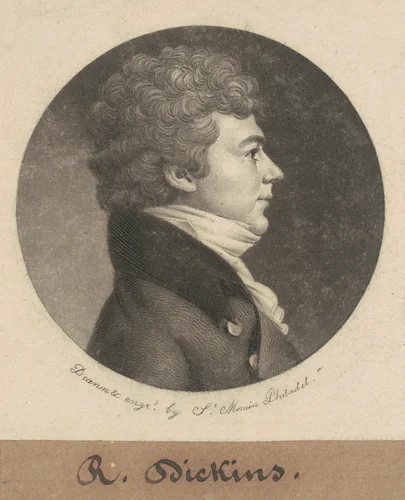 Asbury Dickins by Charles B. J. Févret de Saint-Mémin, print, 1801