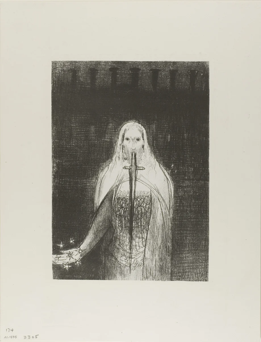 And He Had in His Right Hand Seven Stars; and Out of His Mouth Went a Sharp Two-Edged Sword, plate 1 of 12 by Odilon Redon, print, 1899