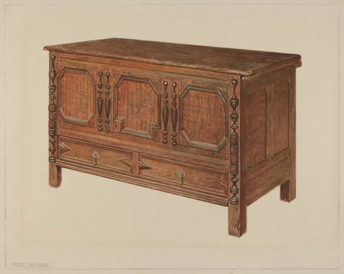 Chest by Charles Squires, index of american design, 1937