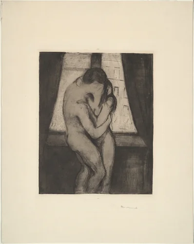 The Kiss (Kyss) by Edvard Munch, print, 1895