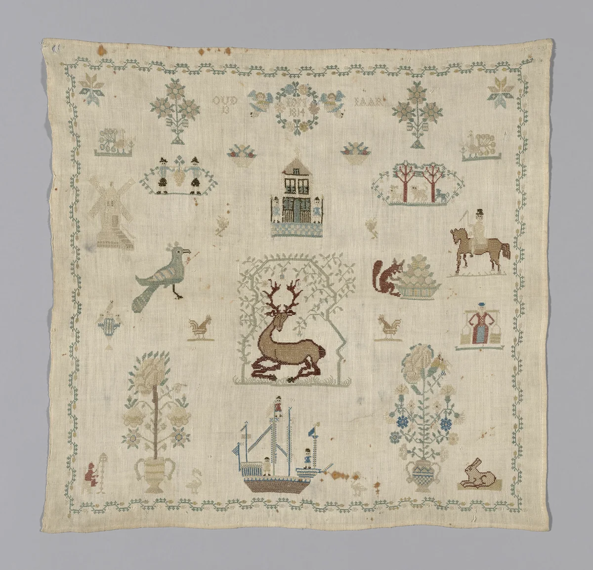 Sampler by Denmark Copenhagen, textile, 1814