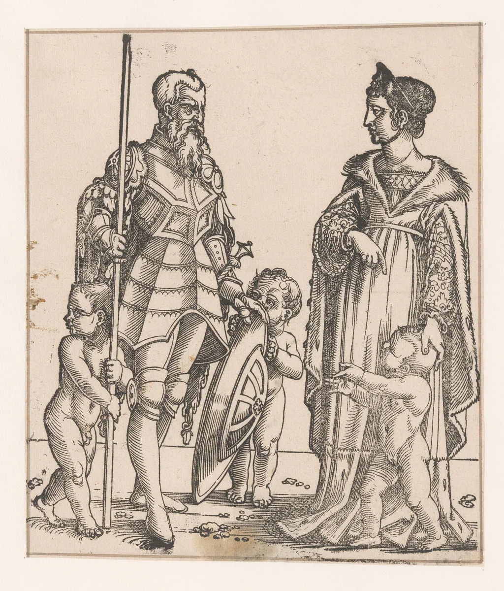 Mahalalel met zijn vrouw en kinderen by anonymous, print, 1530