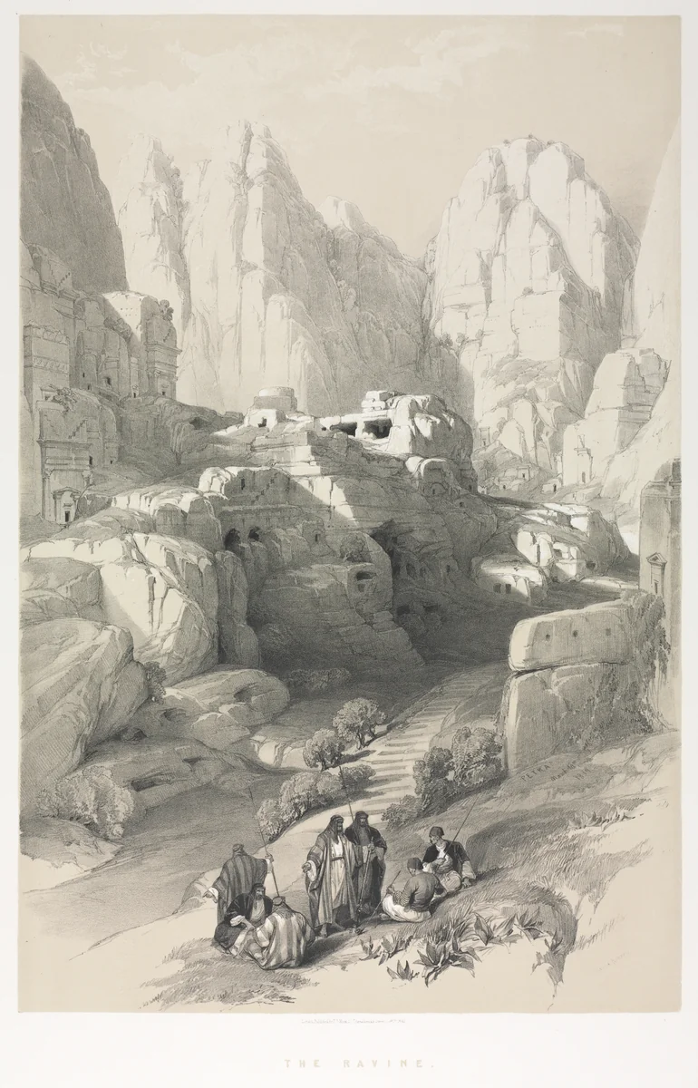 The Holy Land, Syria, Idumea, Arabia, Egypt & Nubia: Petra by Louis Haghe, print, 1842