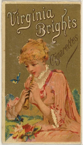 From the Girls and Children series (N64) promoting Virginia Brights Cigarettes for Allen & Ginter brand tobacco products by Allen & Ginter, print, 1886