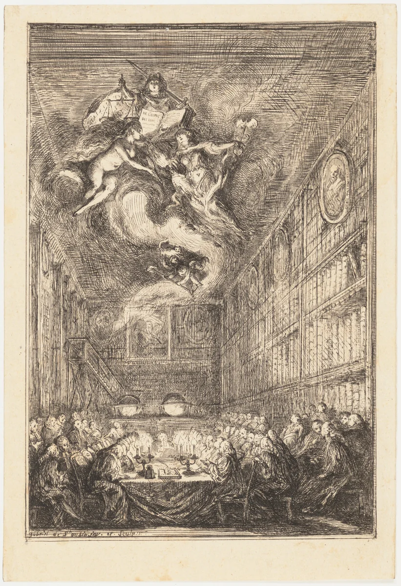 A Conference of Lawyers by Gabriel de Saint-Aubin, print, 1776