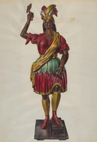 Cigar Store Indian by American 20th Century, index of american design, 1938