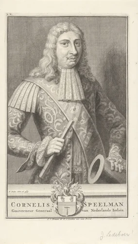 Portret van Cornelis Jansz Speelman by Isaac Ledeboer, print, 1702-1749