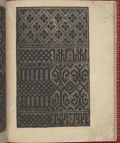 Ce est ung tractat de la noble art de leguille ascavoir ouvraiges de spaigne... page 18 (recto) by Willem Vosterman, book, 1527-1540