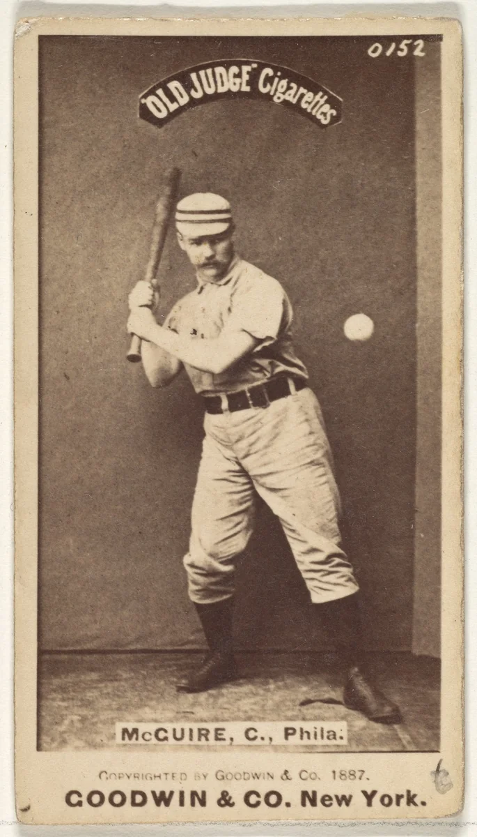 James Thomas "Deacon" McGuire, Catcher, Philadelphia, from the Old Judge series (N172) for Old Judge Cigarettes by Goodwin & Company, photograph, 1887