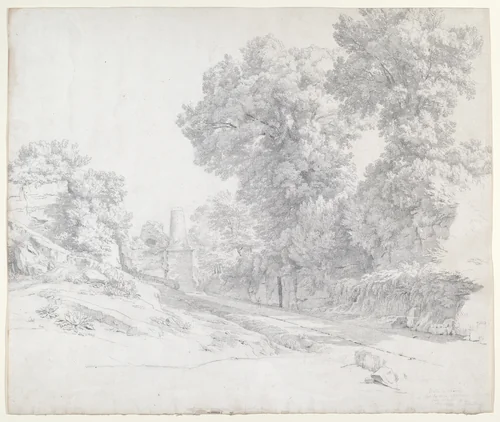 Oaks along the Appian Way near Albano by Jean-Paul Flandrin, drawing, 1834