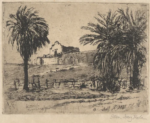 Mission San Diego by Ellen Day Hale, print, 1892
