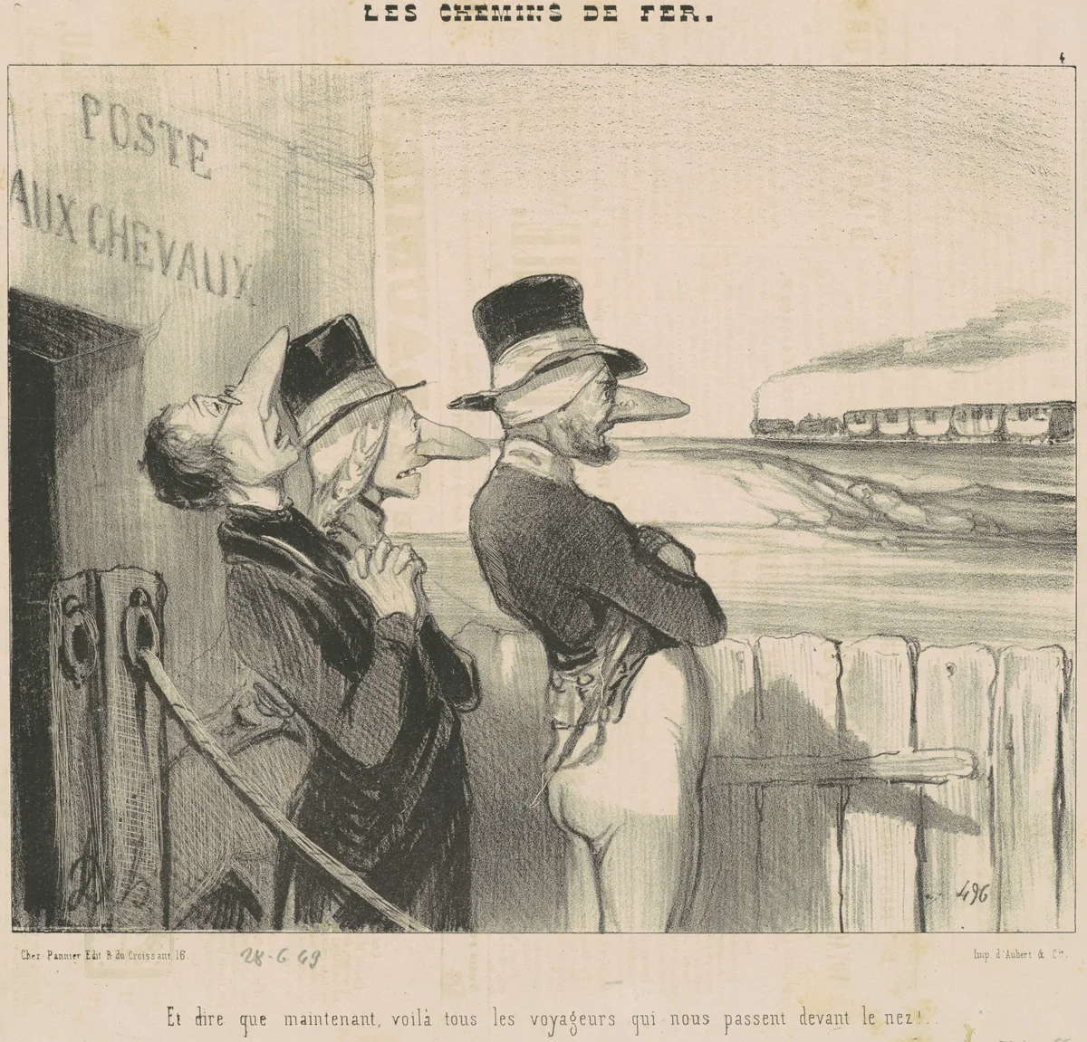 Et ... Voila ...Les voyageurs qui nous passent devant le nez! by Honoré Daumier, print, 1843