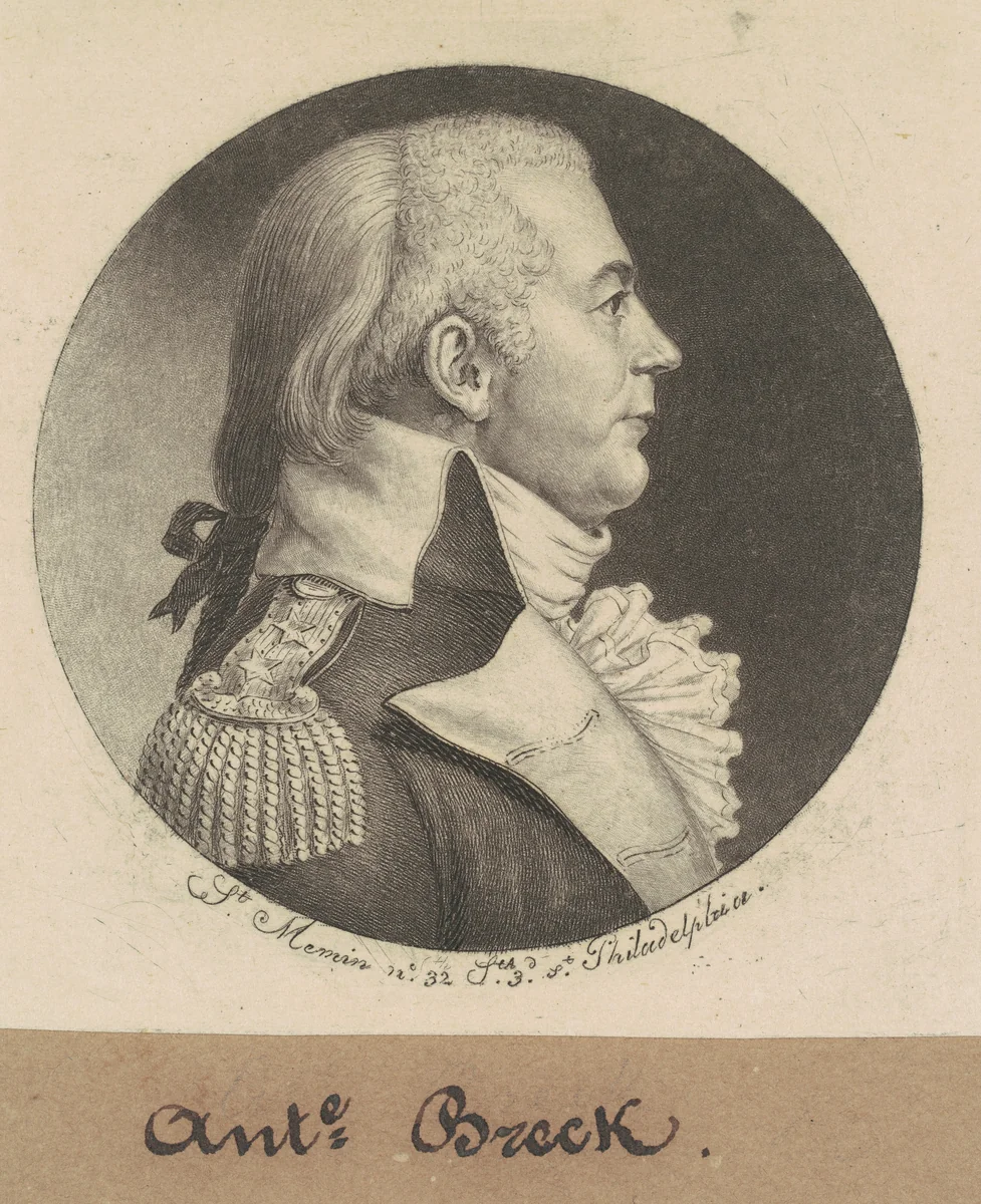 Anthony Breck by Charles B. J. Févret de Saint-Mémin, print, 1798
