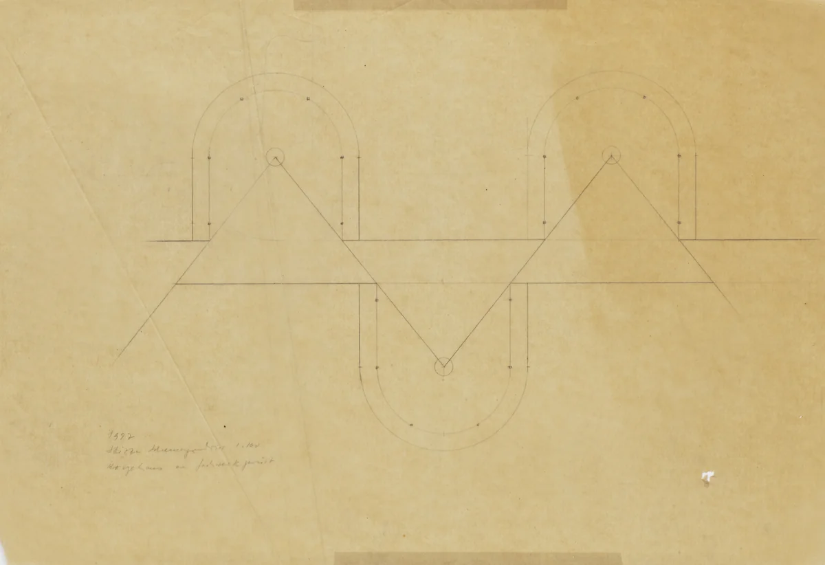 Suspension Houses Project (Plan) by Bodo Rasch, Heinz Rasch, architecture, 1927