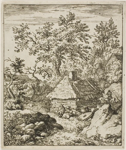 Landscape with a Millstone by Allart van Everdingen, print, 1641-1675