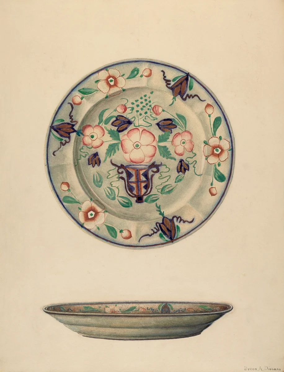 Plate by Byron Dingman, index of american design, 1938