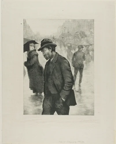 Rainy Day, Paris by Théophile Alexandre Steinlen, print, 1879-1923