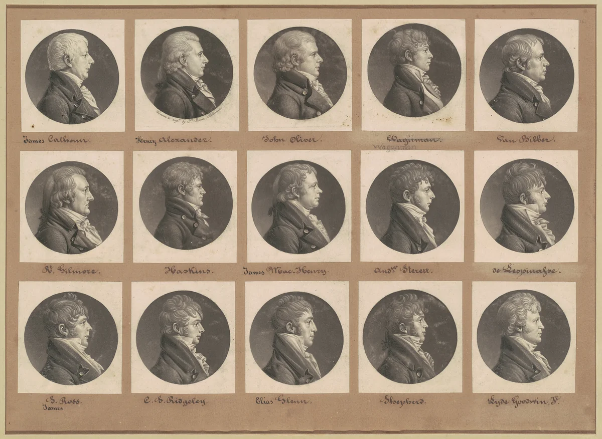 Saint-Mémin Collection of Portraits, Group 26 by Charles B. J. Févret de Saint-Mémin, volume, 1803-1806