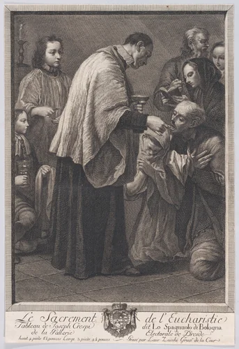 The Eucharist, from "The Seven Sacraments" by Lorenzo Zucchi, print, 1767