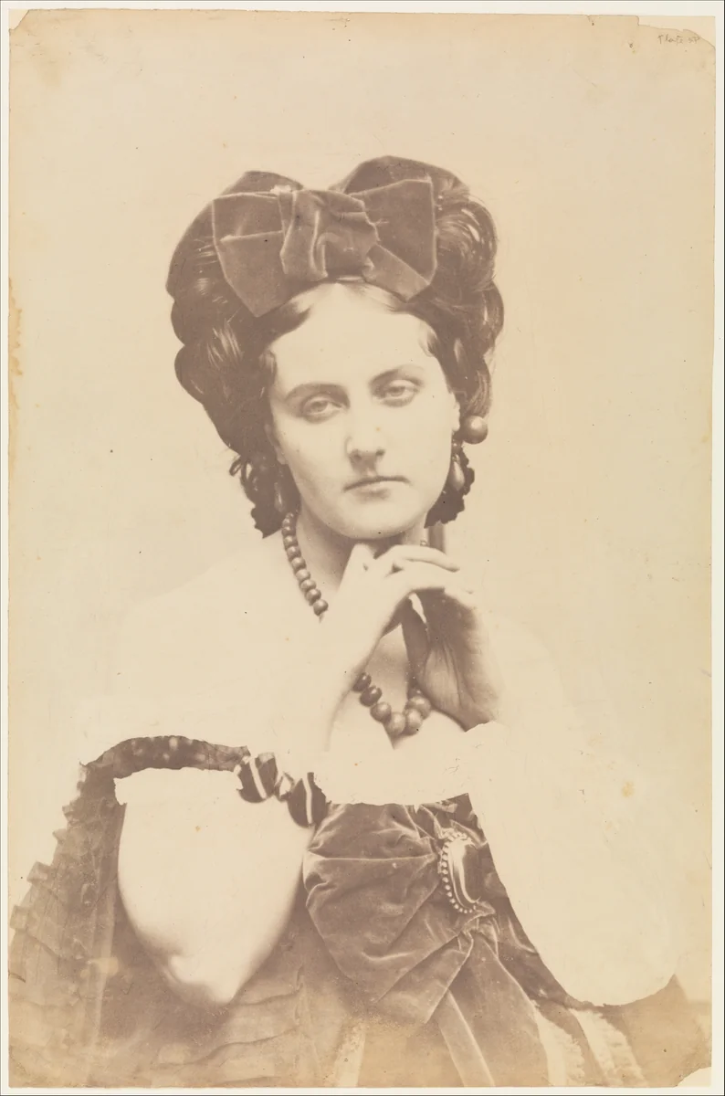 [La Comtesse décolletée; Roses mousseuses] by Pierre-Louis Pierson, photograph, 1861-1867