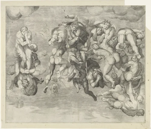 Het laatste oordeel by Nicolò della Casa, print, 1548