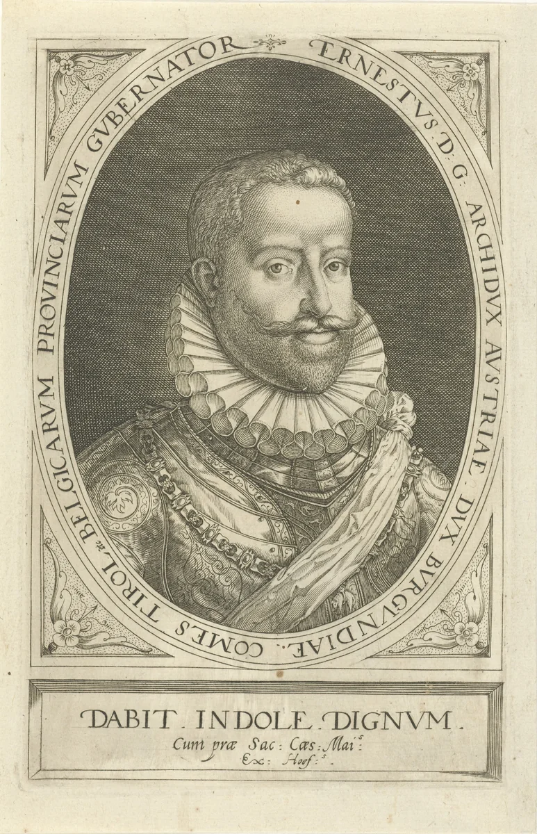 Portret van Ernst, aartshertog van Oostenrijk by Unknown, print, 1593-1595