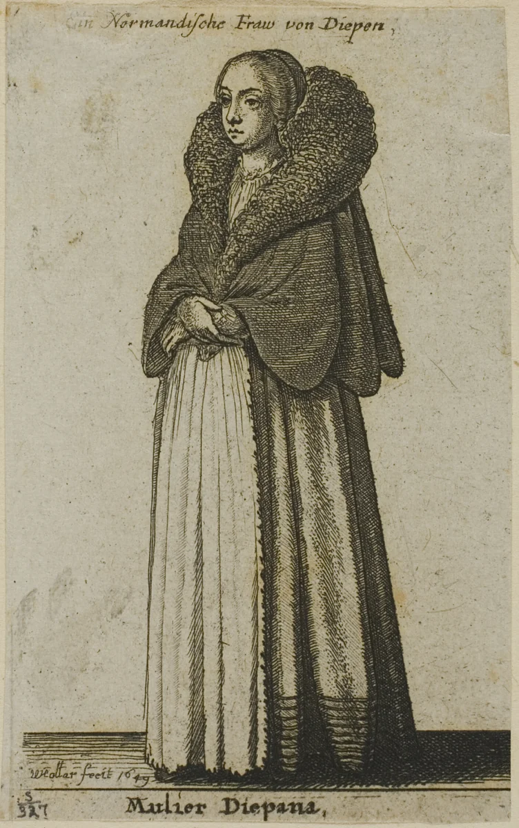Dieppe Woman by Wenceslaus Hollar, print, 1649