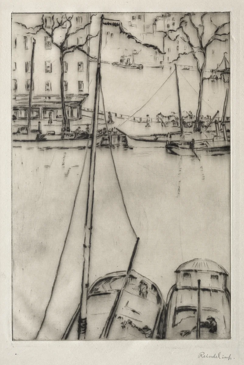 View in Rotterdam by William George Reindel, print, 1918-1923