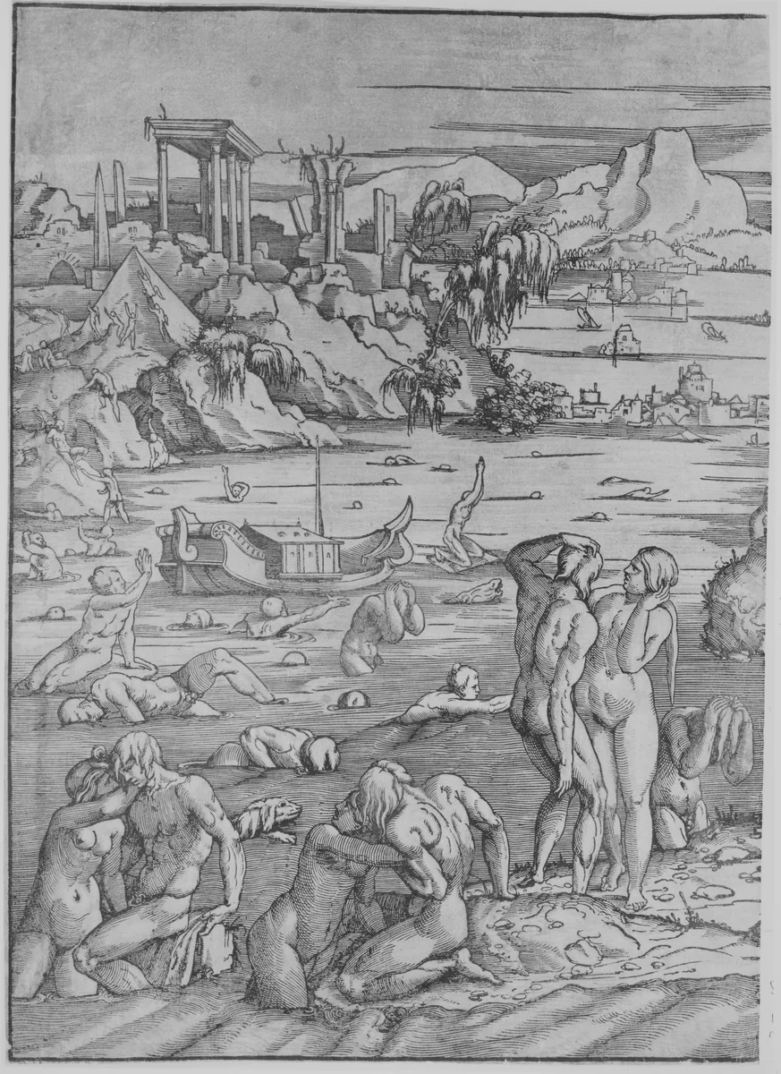 The Deluge by Jan van Scorel, print, 1519-1529