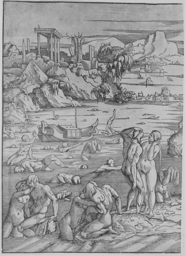 The Deluge by Jan van Scorel, print, 1519-1529