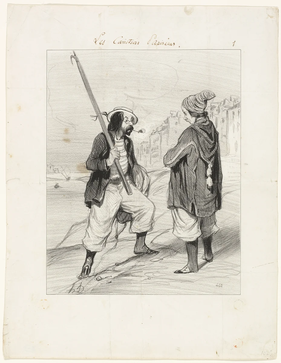 All Right Rigobert, My Old Friend…, plate one from Les Canotiers Parisiens by Honoré-Victorin Daumier, print, 1843
