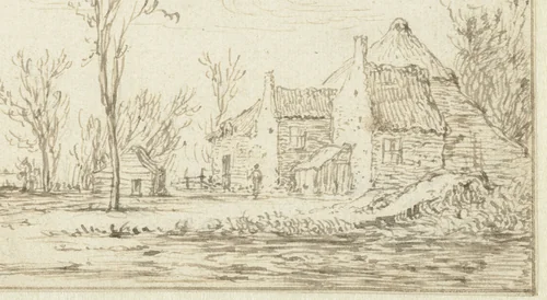 Winterlandschap by Jan van Goyen, drawing, 1606-1656