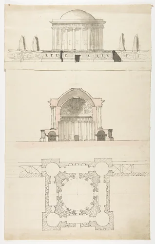 Architectural Drawing by Nicolas François Barbier, drawing, 1780-1826