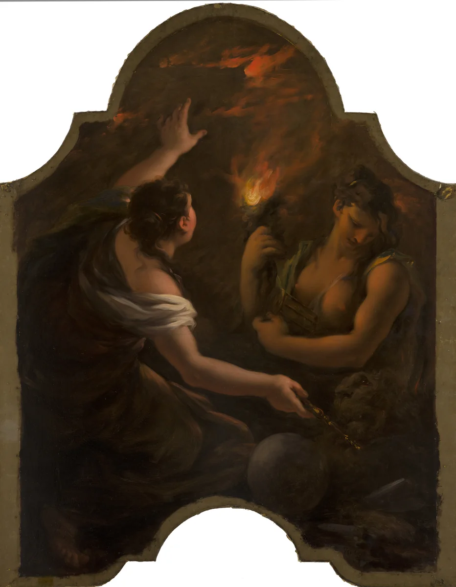 Allegorical Representation, Possibly a Depiction of ‘Raison d’Etat’ by Giovanni Antonio Pellegrini, painting, 1718