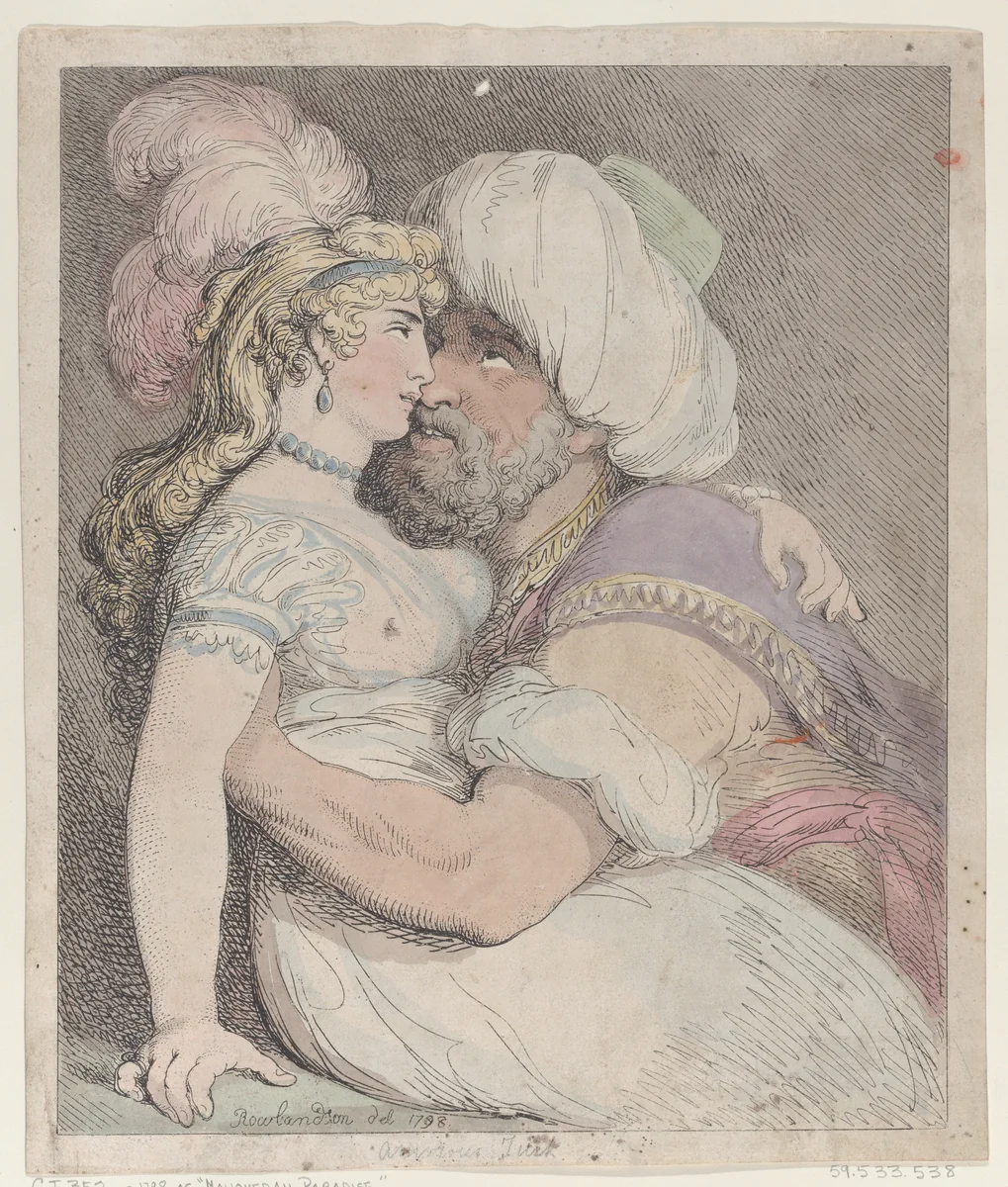 An Amorous Turk by Thomas Rowlandson, print, 1798
