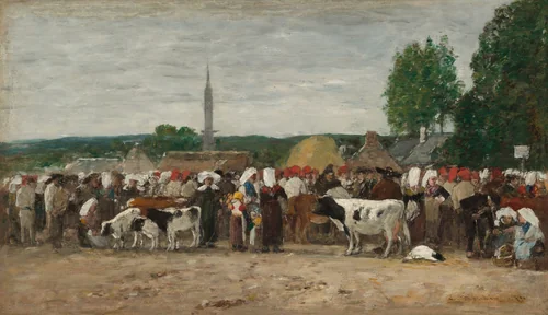 Fair in Brittany by Eugène Boudin, painting, 1874