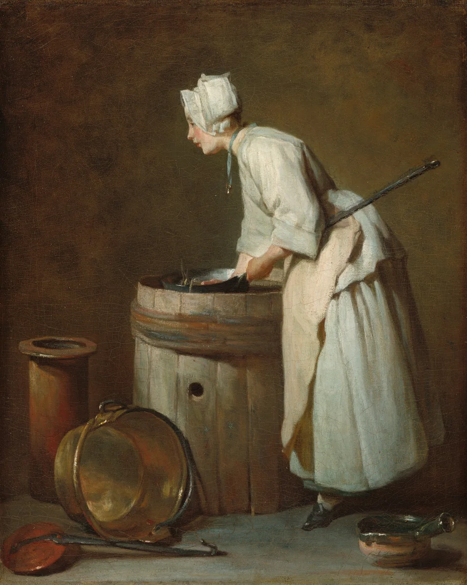 The Scullery Maid by Jean Siméon Chardin, painting, 1738