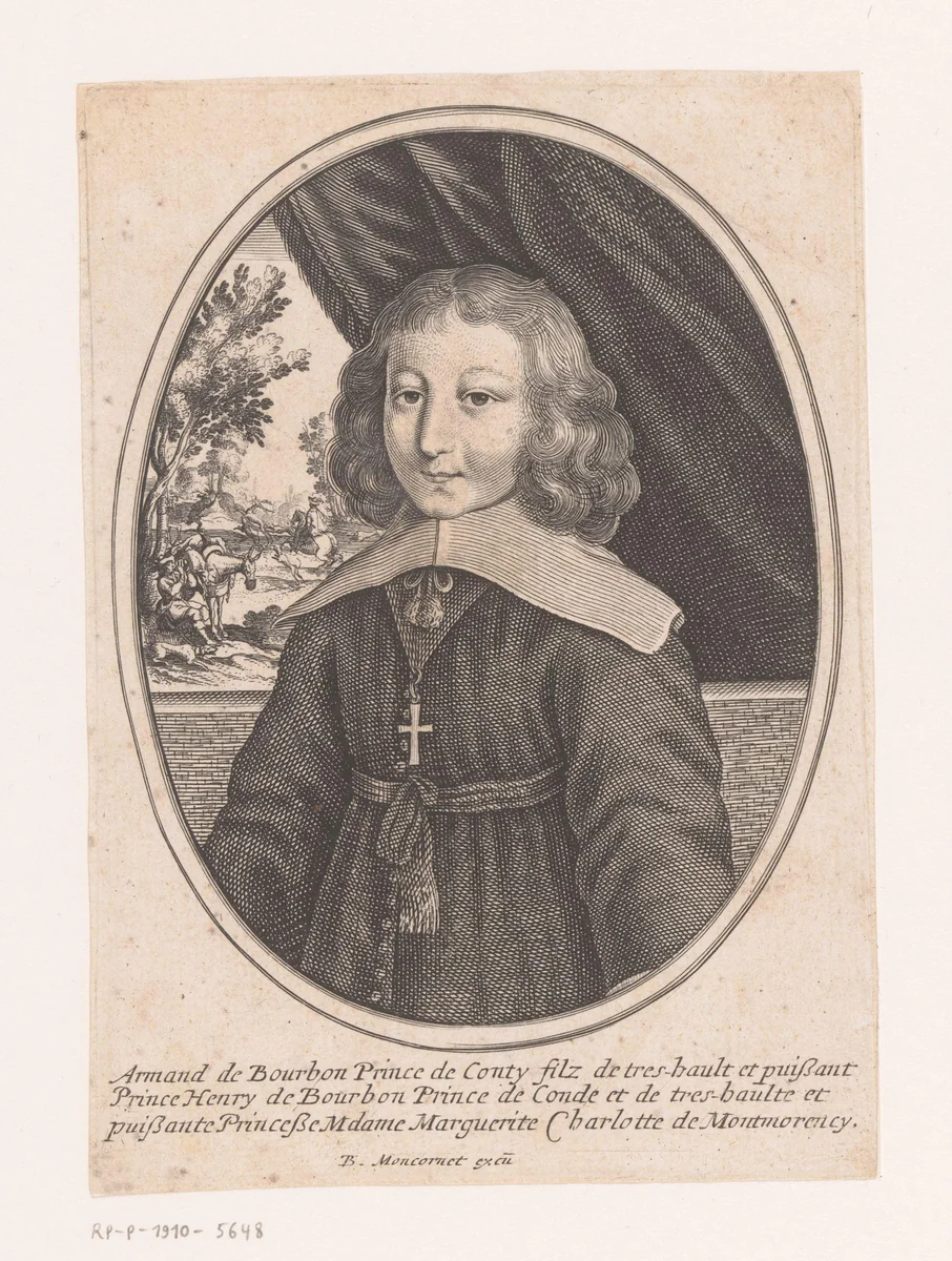 Portret van Armand van Bourbon-Condé by anonymous, print, 1638-1668