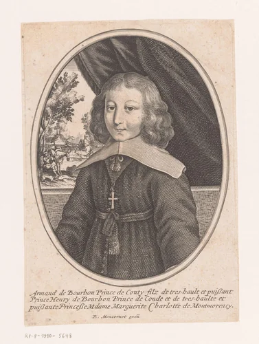 Portret van Armand van Bourbon-Condé by anonymous, print, 1638-1668