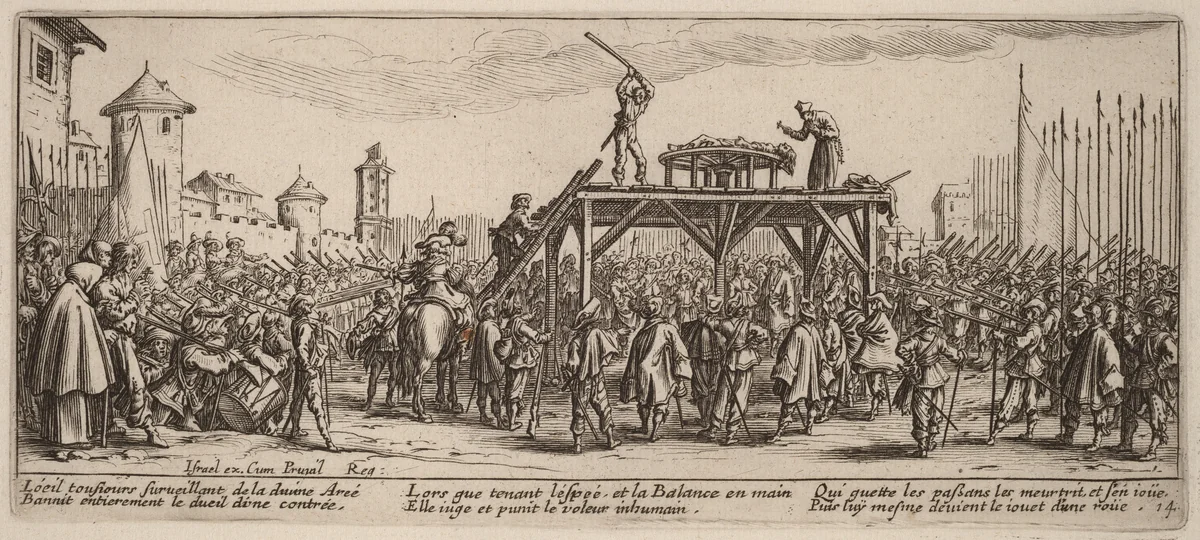 The Wheel by Gerrit van Schagen; Jacques Callot, print, 1637-1647