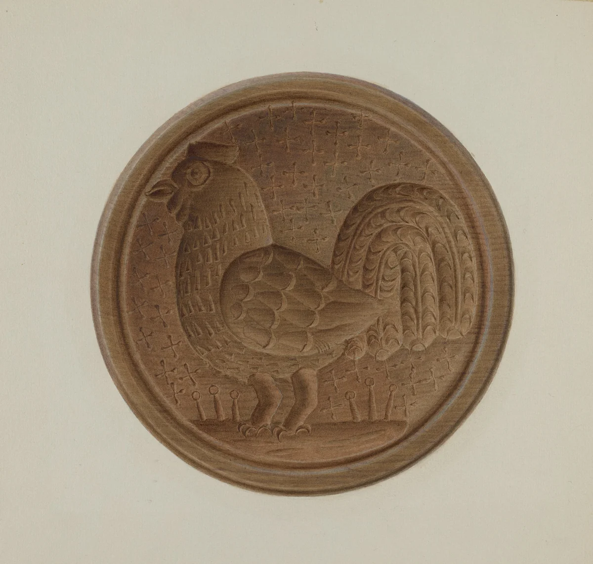 Pa. German Butter Mold by Alfred H. Smith, index of american design, 1935-1942