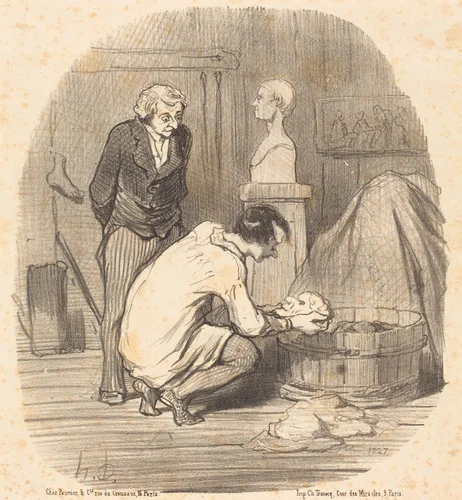 L'Artiste - Voila qui est terminé!... by Honoré Daumier, print, 1852