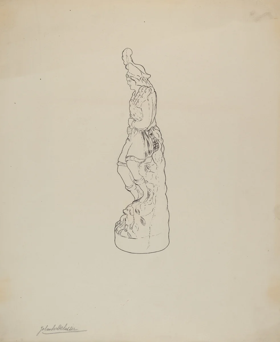 Statuette by Yolande Delasser, index of american design, 1937