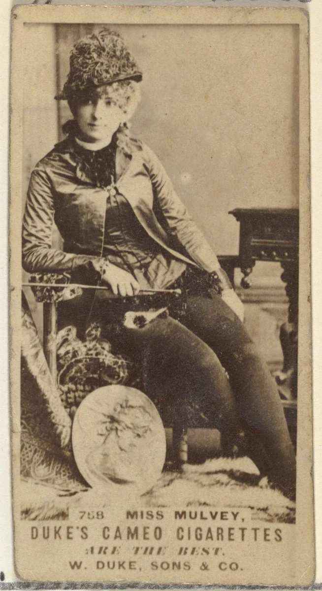 Card Number 758, Miss Mulvey, from the Actors and Actresses series (N145-5) issued by Duke Sons & Co. to promote Cameo Cigarettes by W. Duke, Sons & Co., photograph, 1880-1889