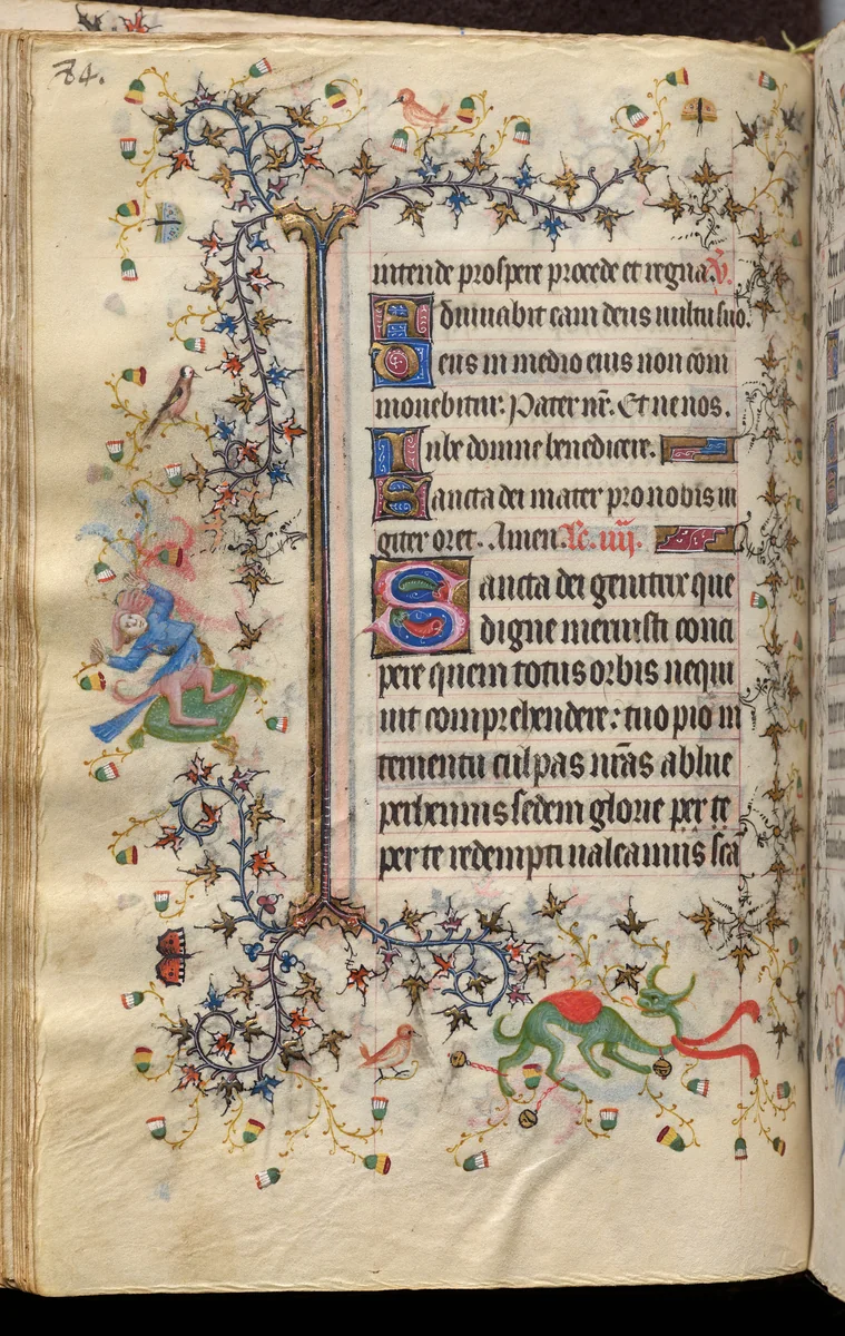 Hours of Charles the Noble, King of Navarre (1361-1425): fol. 42v, Text by Master of the Brussels Initials and Associates, book, 1400-1410