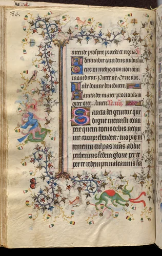Hours of Charles the Noble, King of Navarre (1361-1425): fol. 42v, Text by Master of the Brussels Initials and Associates, book, 1400-1410