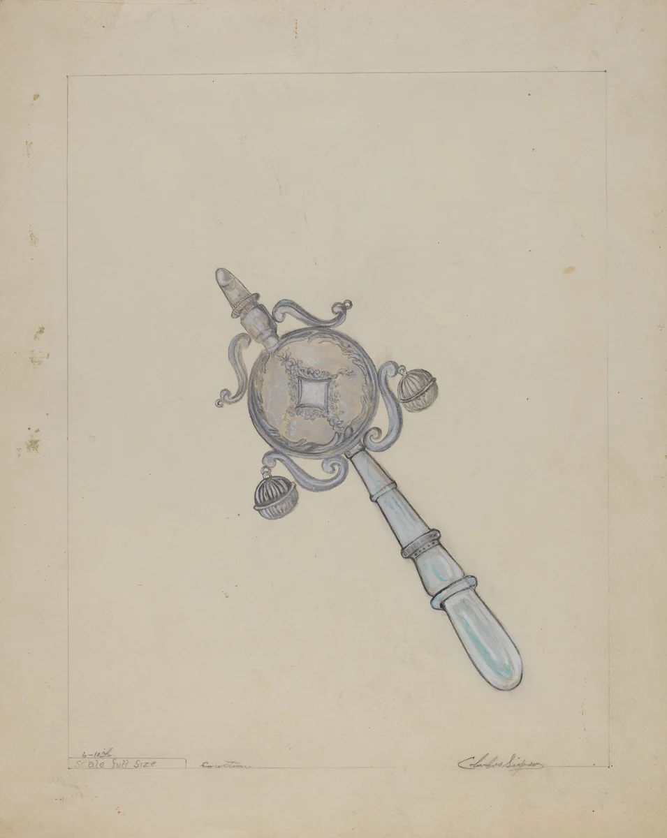 Baby's Rattle by Columbus Simpson, index of american design, 1935-1942